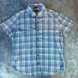 J Crew Men's Homespun Slim XL Blue Plaid Button Down Shirt 100% Cotton